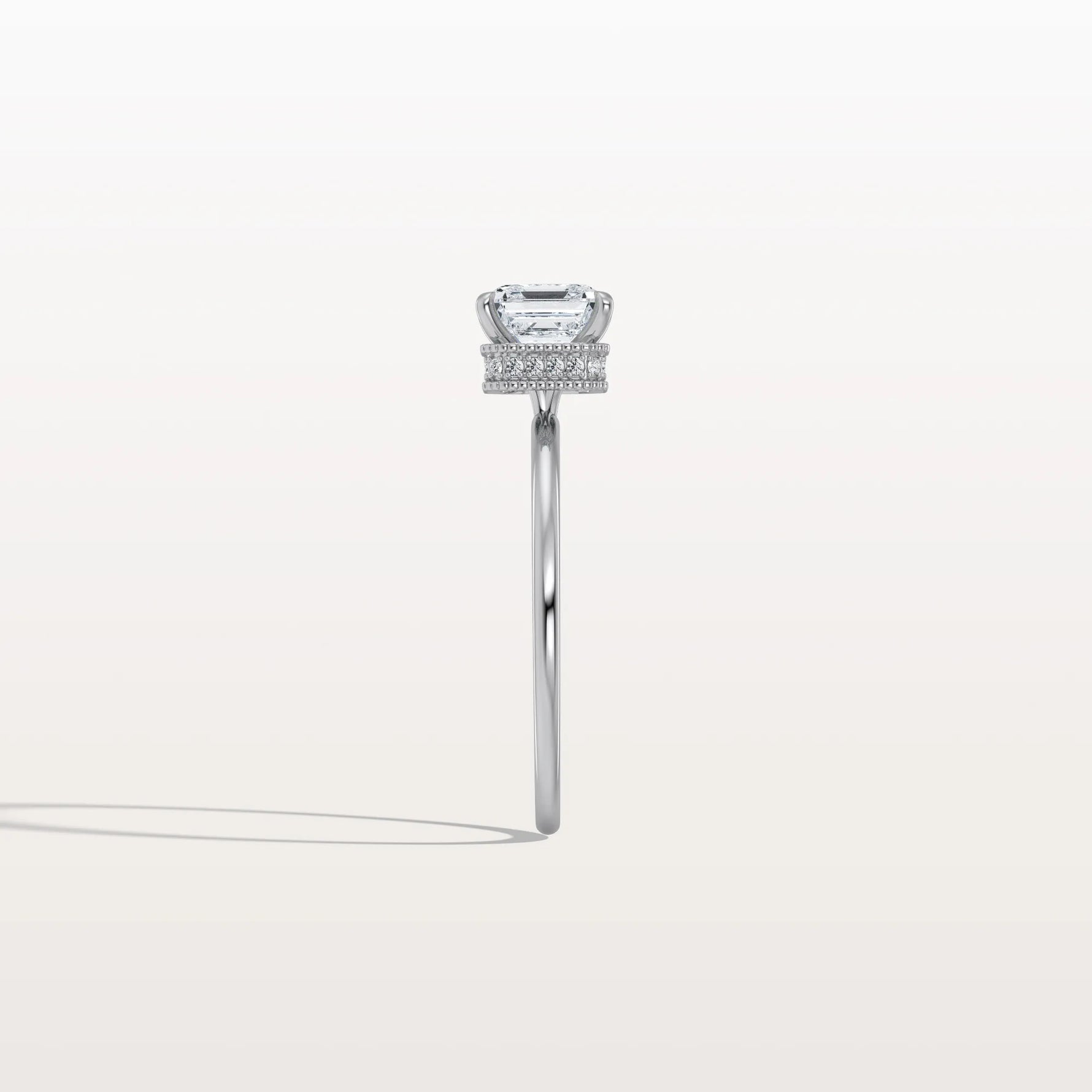 1CT Asscher Cut Lab Grown Diamond Ring With Basket Setting - Rings