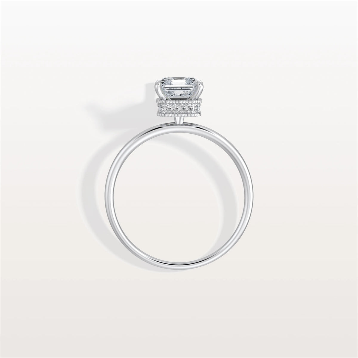 1CT Asscher Cut Lab Grown Diamond Ring With Basket Setting - Rings