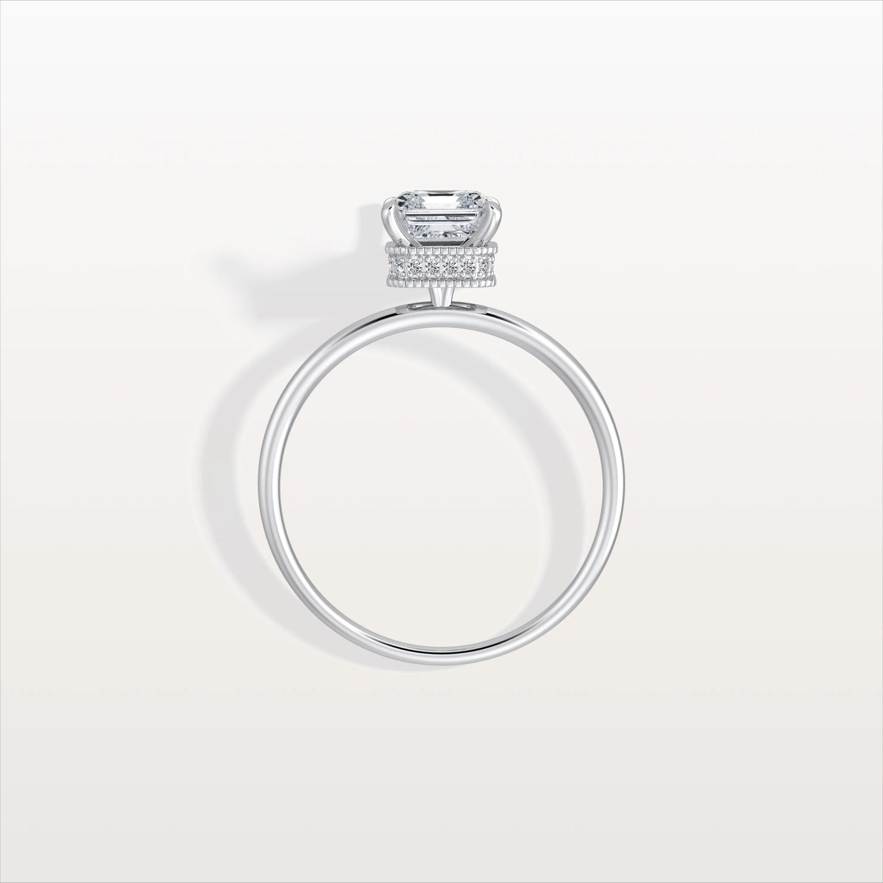 1CT Asscher Cut Lab Grown Diamond Ring With Basket Setting - Rings