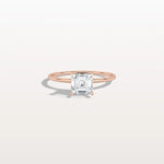 1CT Asscher Cut Lab Grown Diamond Ring With Basket Setting - Rings