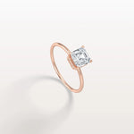 1CT Asscher Cut Lab Grown Diamond Ring With Basket Setting - Rings