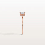 1CT Asscher Cut Lab Grown Diamond Ring With Basket Setting - Rings