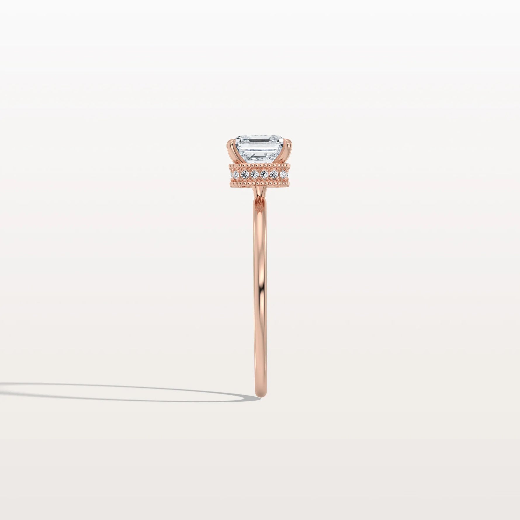 1CT Asscher Cut Lab Grown Diamond Ring With Basket Setting - Rings