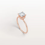 1CT Asscher Cut Lab Grown Diamond Ring With Basket Setting - Rings