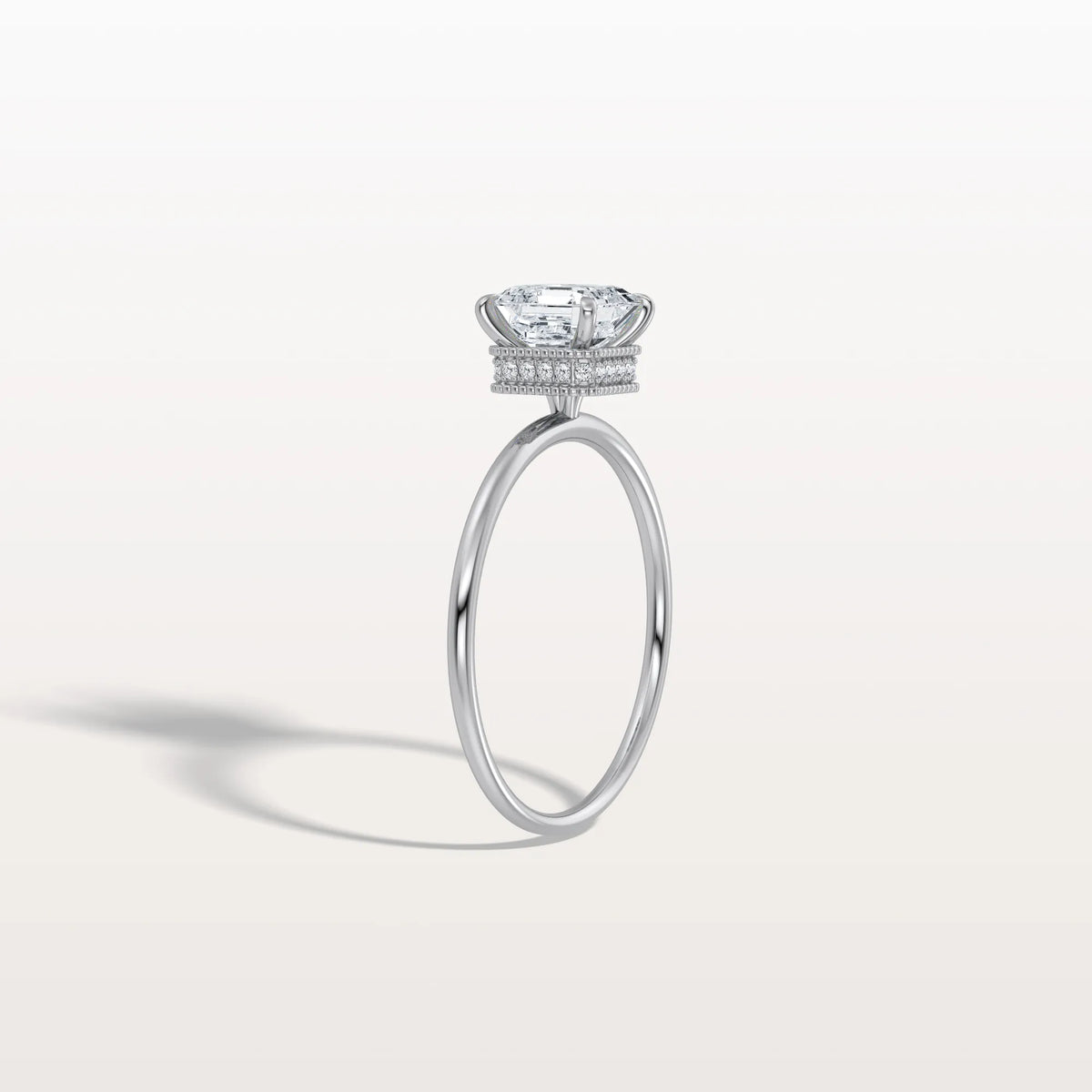 1CT Asscher Cut Lab Grown Diamond Ring With Basket Setting - Rings