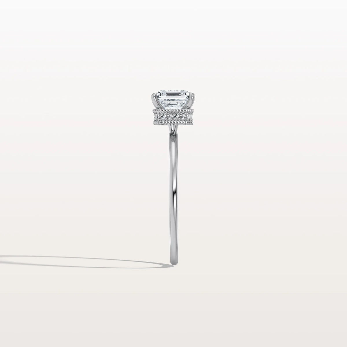 1CT Asscher Cut Lab Grown Diamond Ring With Basket Setting - Rings