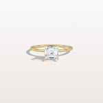 1CT Asscher Cut Lab Grown Diamond Ring With Basket Setting - Rings