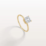 1CT Asscher Cut Lab Grown Diamond Ring With Basket Setting - Rings