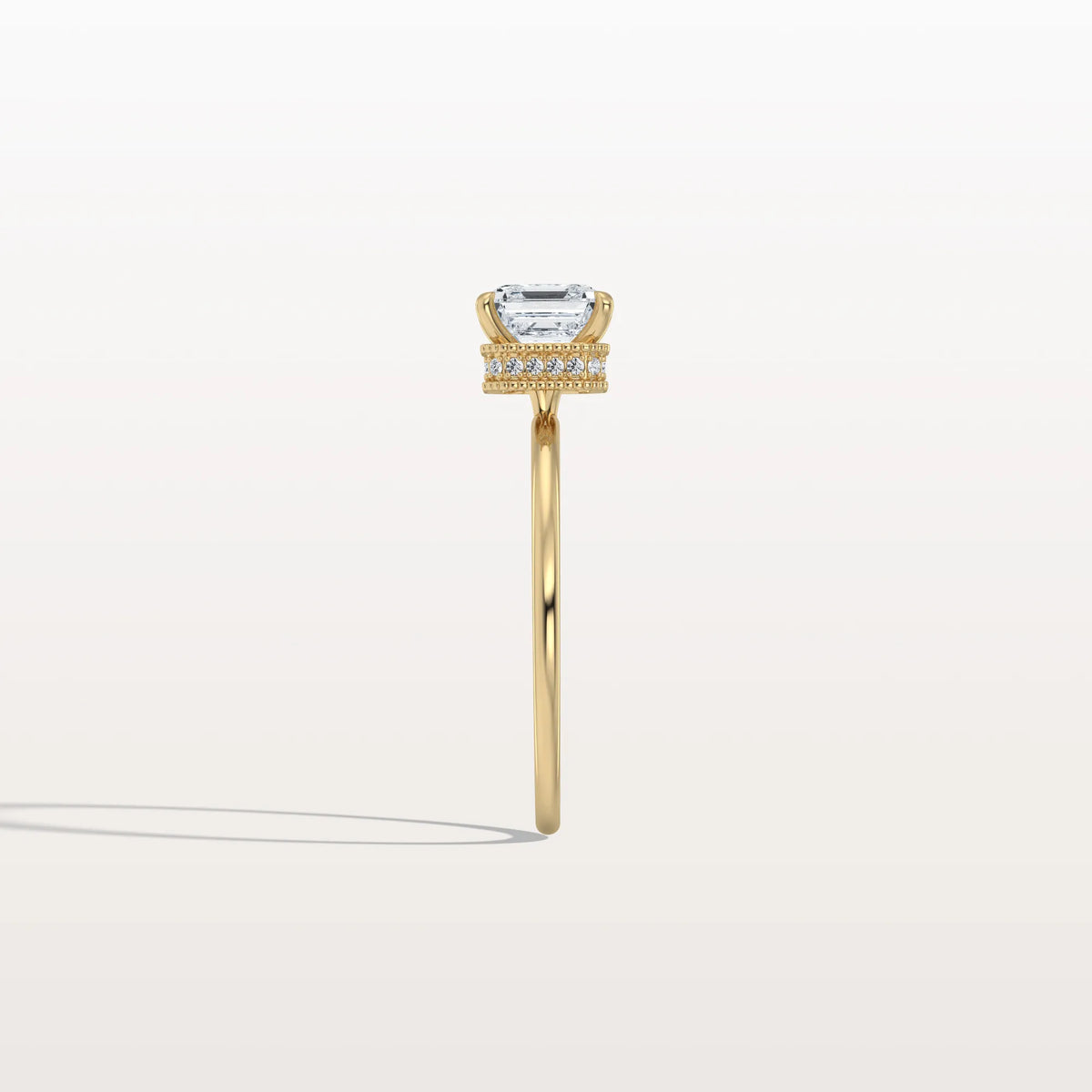 1CT Asscher Cut Lab Grown Diamond Ring With Basket Setting - Rings