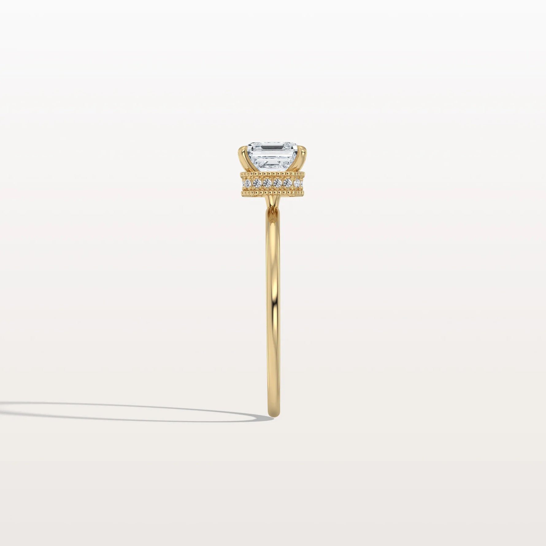 1CT Asscher Cut Lab Grown Diamond Ring With Basket Setting - Rings
