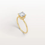 1CT Asscher Cut Lab Grown Diamond Ring With Basket Setting - Rings