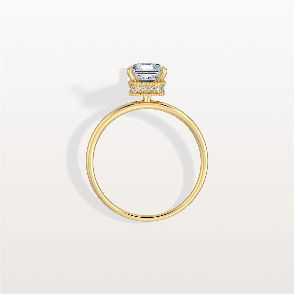 1CT Asscher Cut Lab Grown Diamond Ring With Basket Setting - Rings