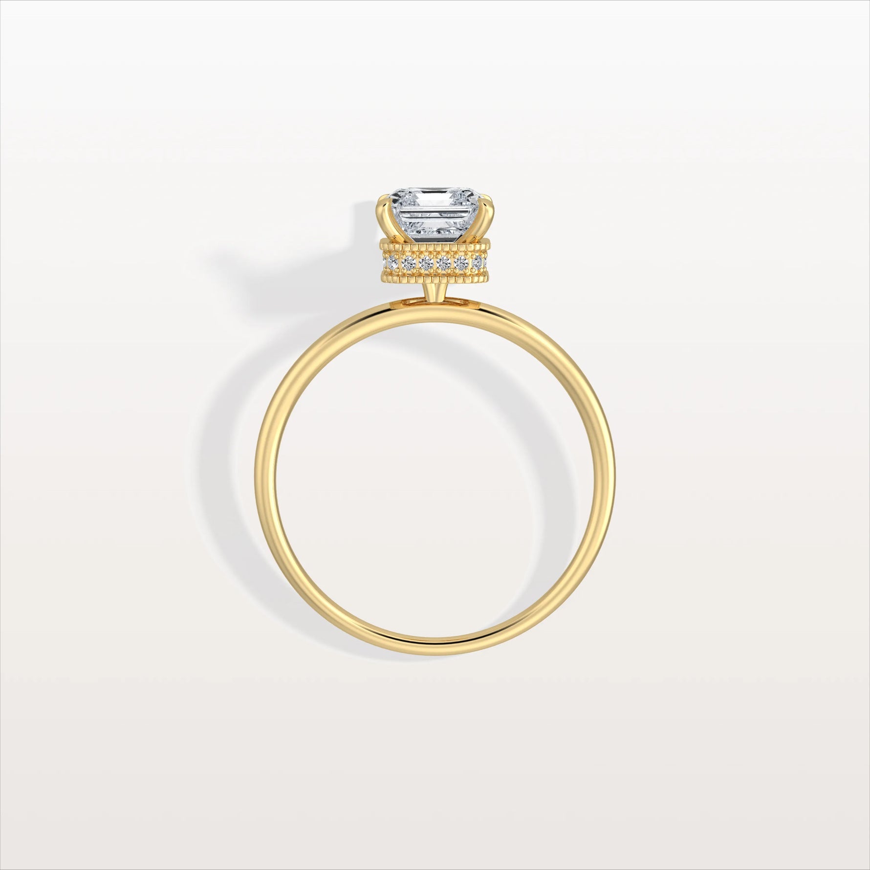 1CT Asscher Cut Lab Grown Diamond Ring With Basket Setting - Rings