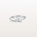 2CT Asscher Cut Lab Grown Diamond Ring With Basket Setting - Rings