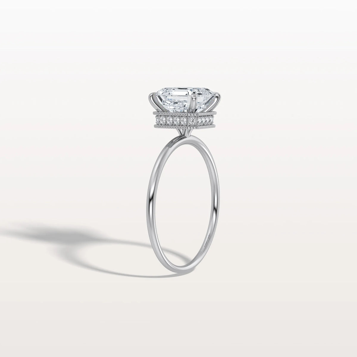 2CT Asscher Cut Lab Grown Diamond Ring With Basket Setting - Rings