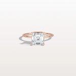 2CT Asscher Cut Lab Grown Diamond Ring With Basket Setting - Rings
