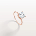 2CT Asscher Cut Lab Grown Diamond Ring With Basket Setting - Rings