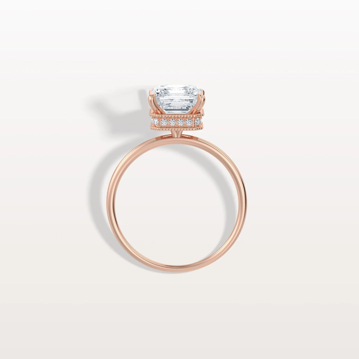 2CT Asscher Cut Lab Grown Diamond Ring With Basket Setting - Rings