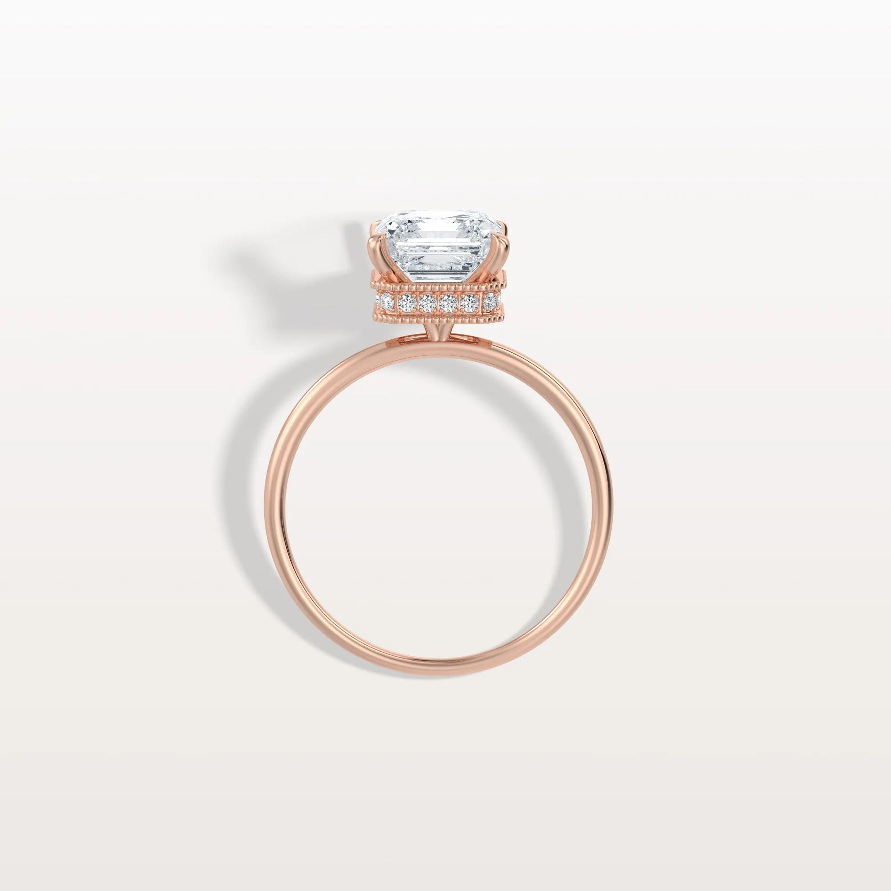 2CT Asscher Cut Lab Grown Diamond Ring With Basket Setting - Rings