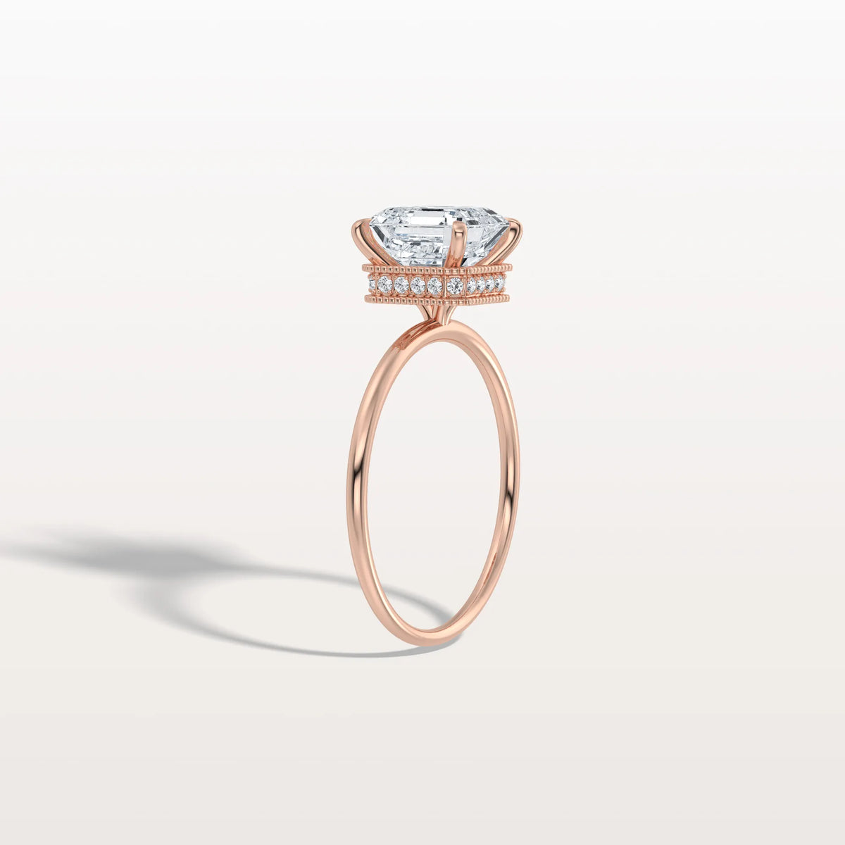 2CT Asscher Cut Lab Grown Diamond Ring With Basket Setting - Rings
