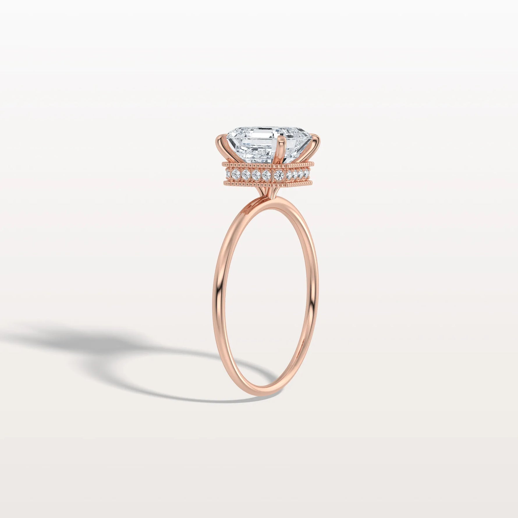 2CT Asscher Cut Lab Grown Diamond Ring With Basket Setting - Rings