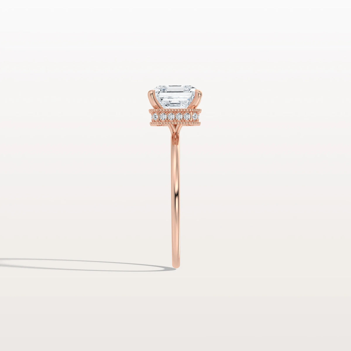 2CT Asscher Cut Lab Grown Diamond Ring With Basket Setting - Rings