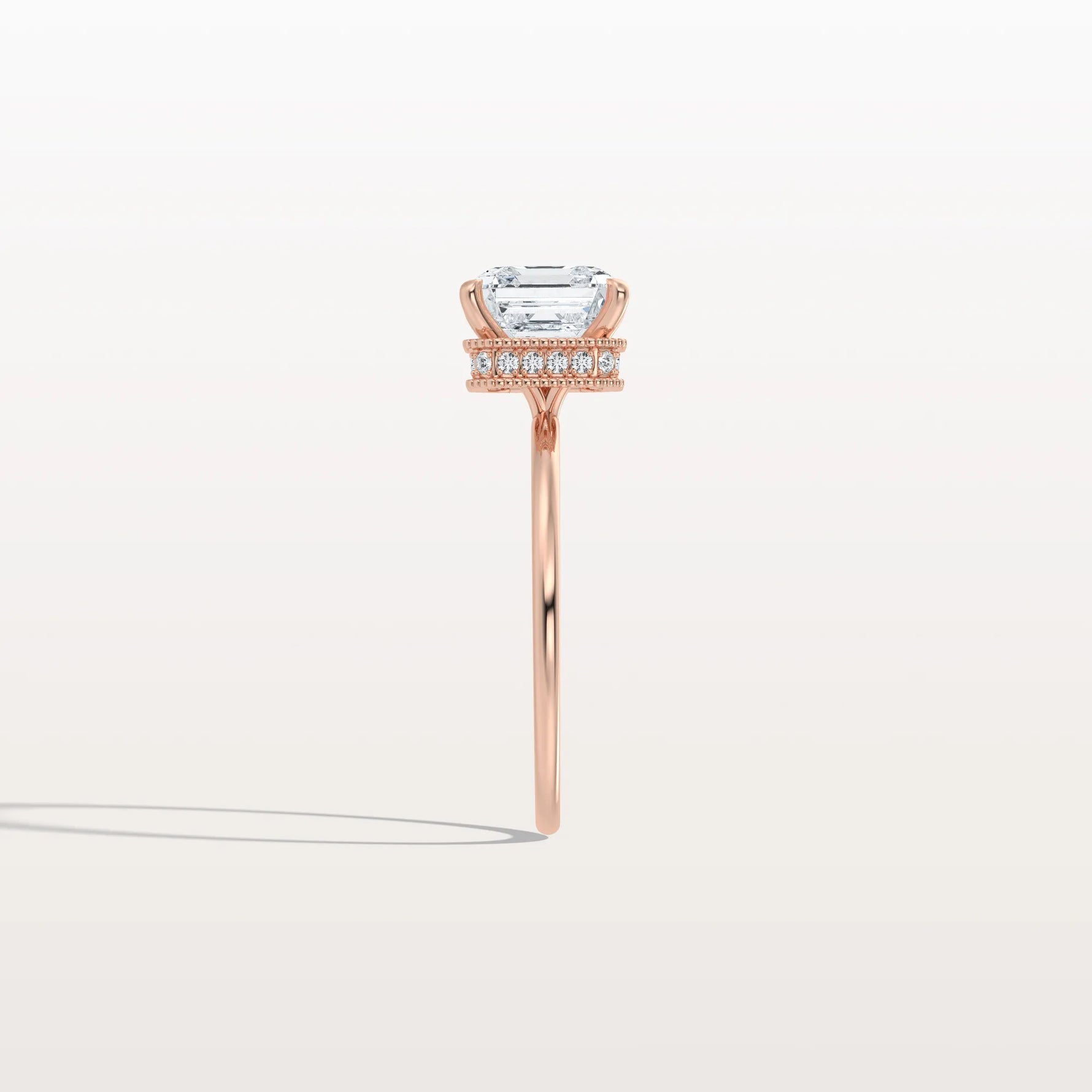2CT Asscher Cut Lab Grown Diamond Ring With Basket Setting - Rings