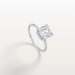 2CT Asscher Cut Lab Grown Diamond Ring With Basket Setting - Rings