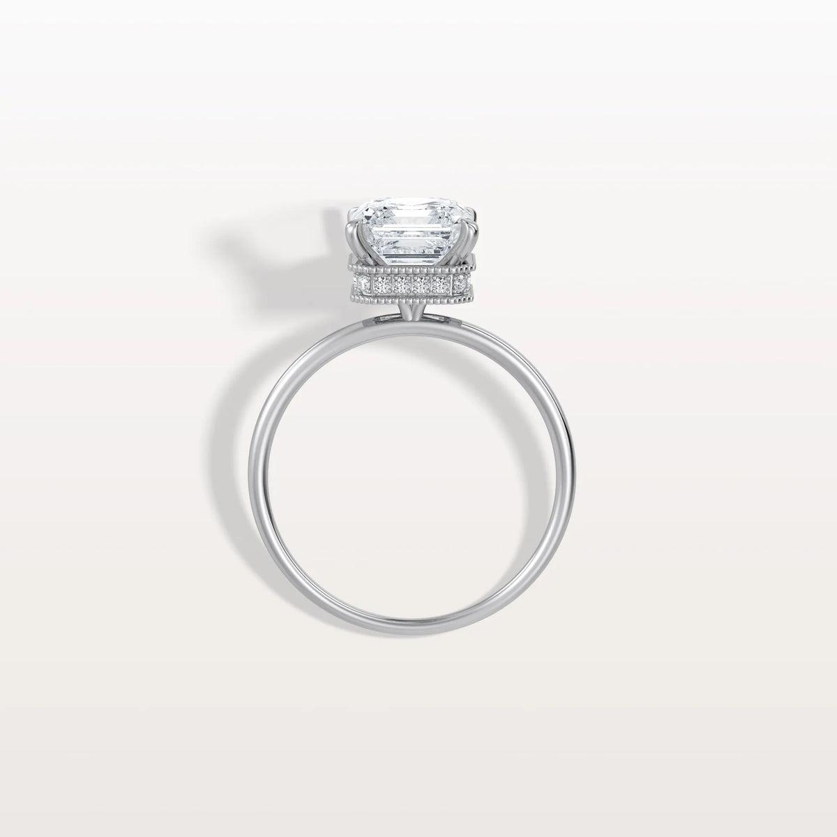 2CT Asscher Cut Lab Grown Diamond Ring With Basket Setting - Rings