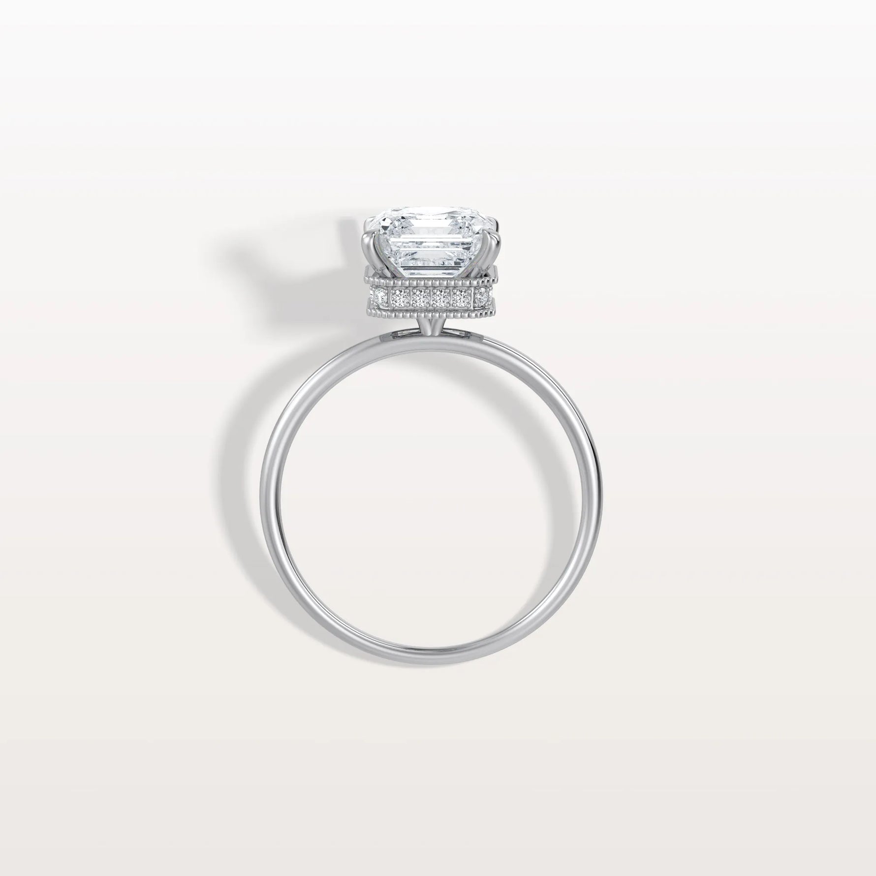 2CT Asscher Cut Lab Grown Diamond Ring With Basket Setting - Rings