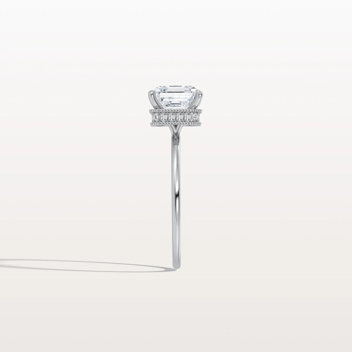 2CT Asscher Cut Lab Grown Diamond Ring With Basket Setting - Rings