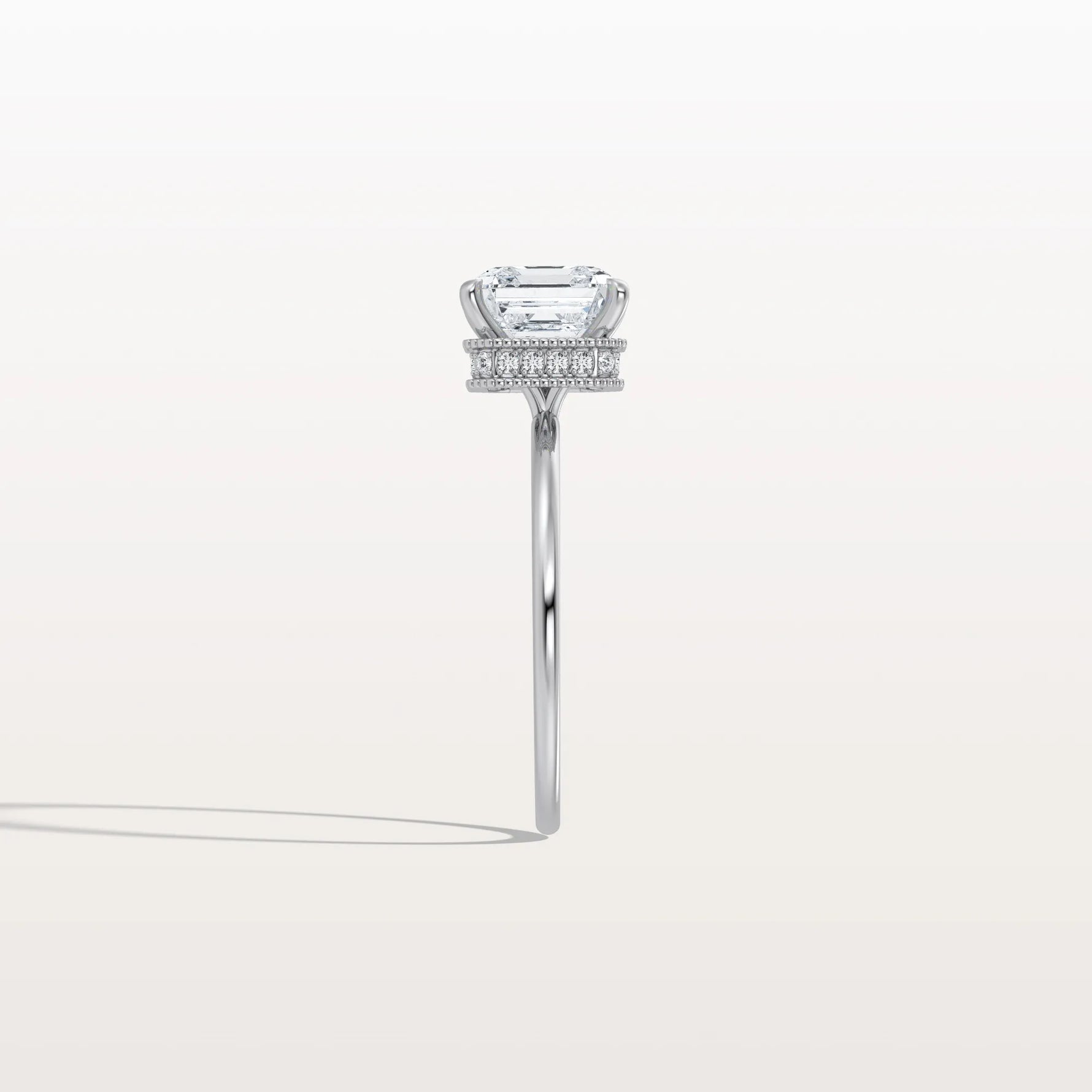 2CT Asscher Cut Lab Grown Diamond Ring With Basket Setting - Rings