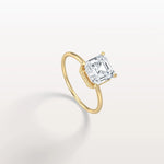 2CT Asscher Cut Lab Grown Diamond Ring With Basket Setting - Rings