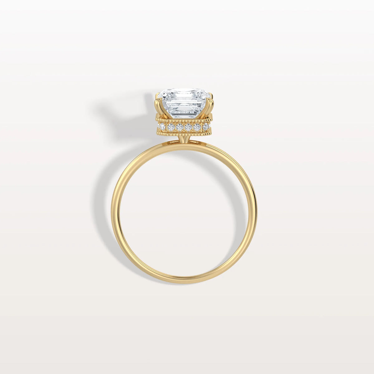 2CT Asscher Cut Lab Grown Diamond Ring With Basket Setting - Rings