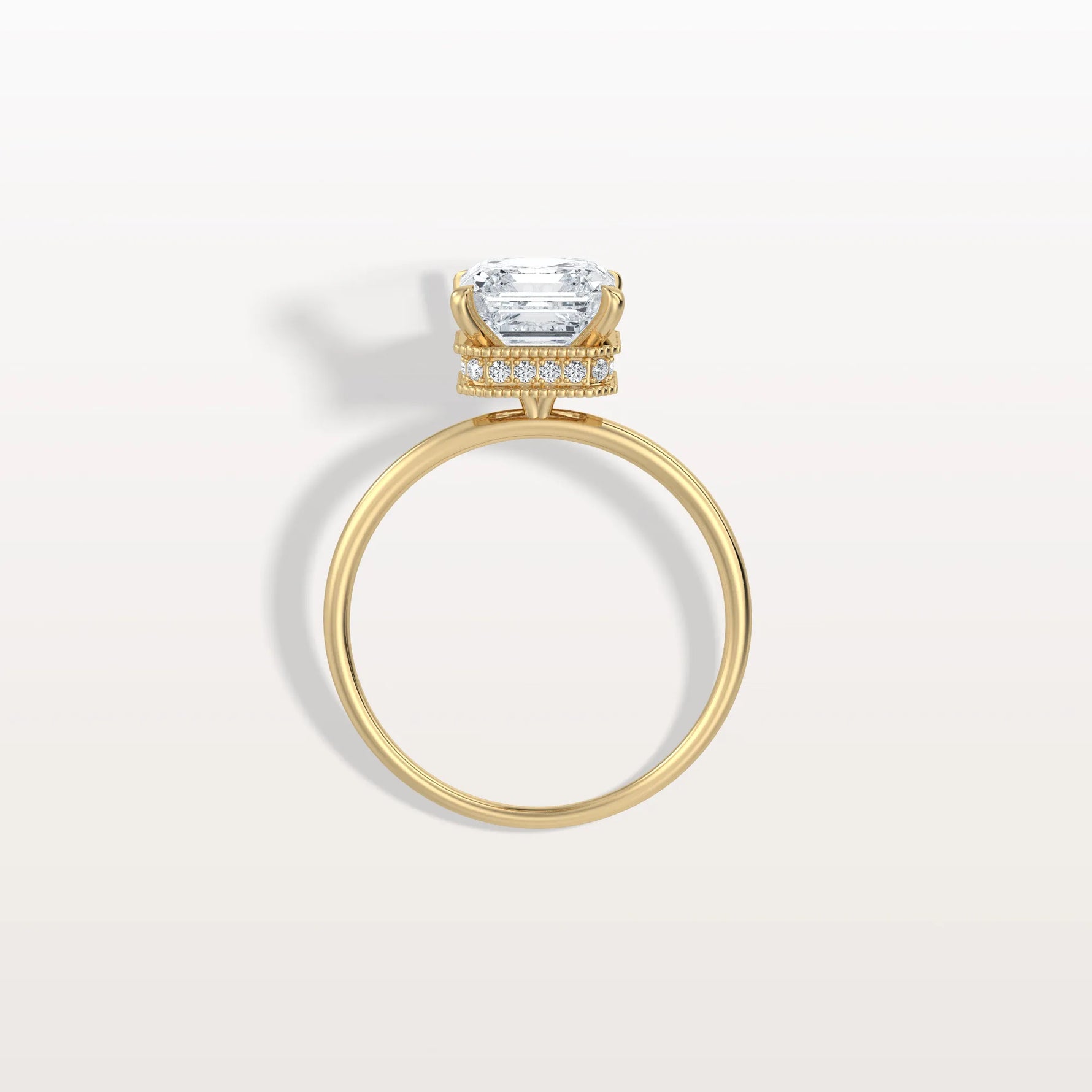 2CT Asscher Cut Lab Grown Diamond Ring With Basket Setting - Rings
