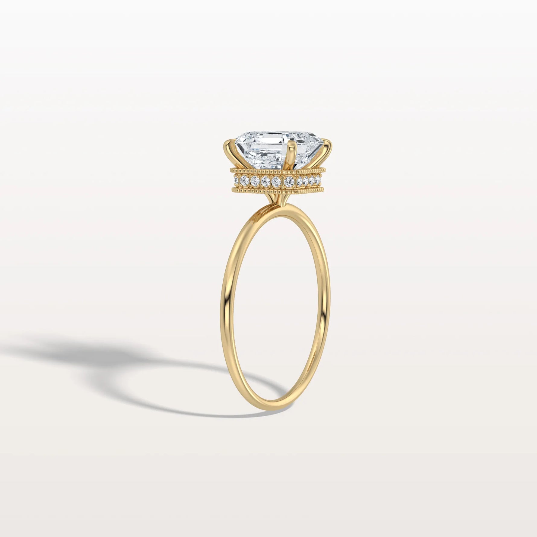 2CT Asscher Cut Lab Grown Diamond Ring With Basket Setting - Rings