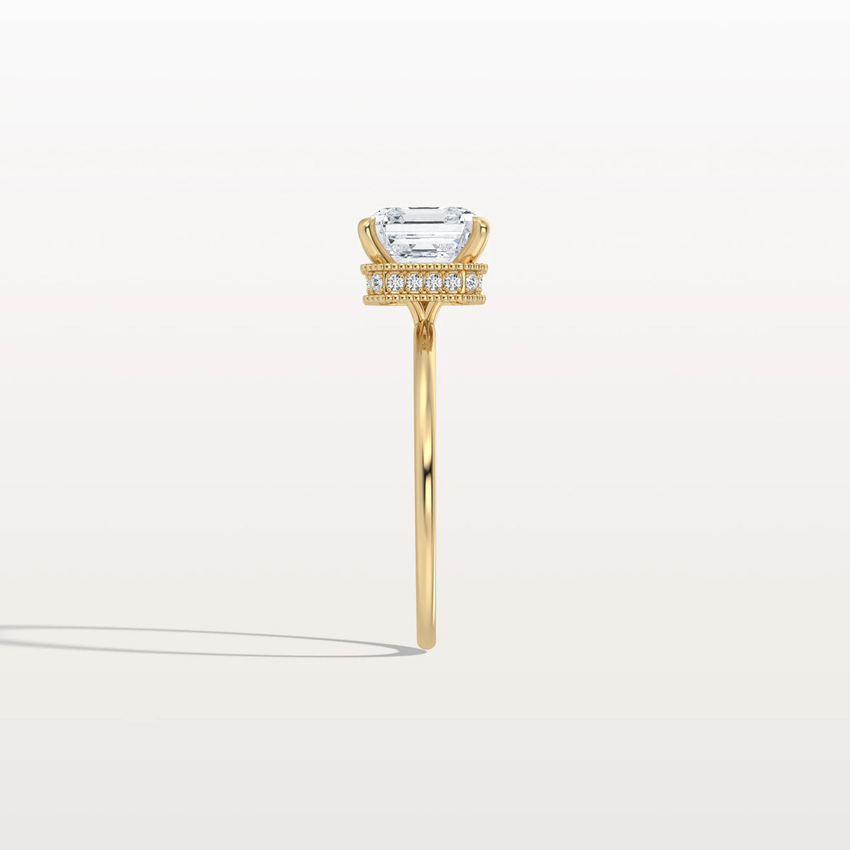 2CT Asscher Cut Lab Grown Diamond Ring With Basket Setting - Rings