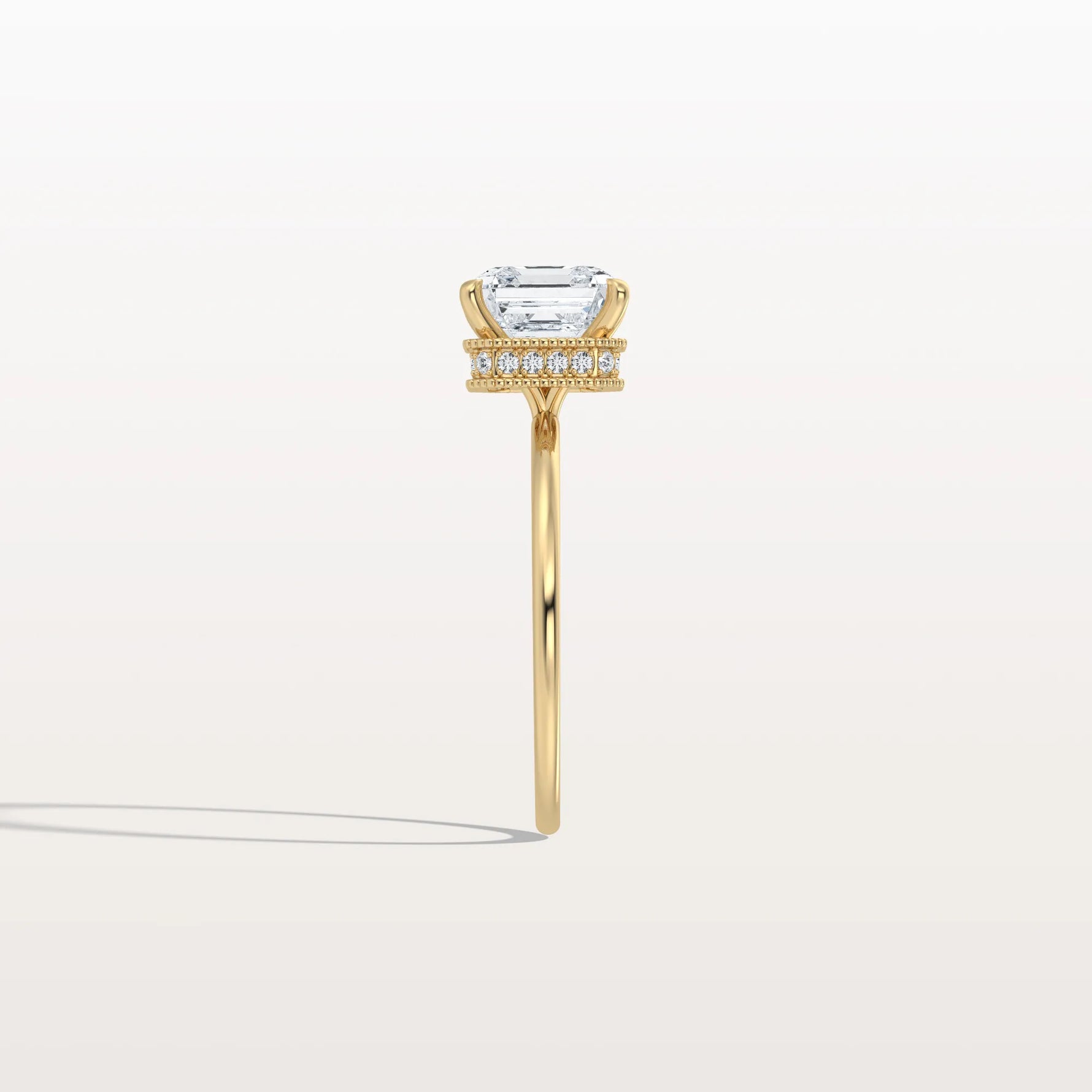 2CT Asscher Cut Lab Grown Diamond Ring With Basket Setting - Rings