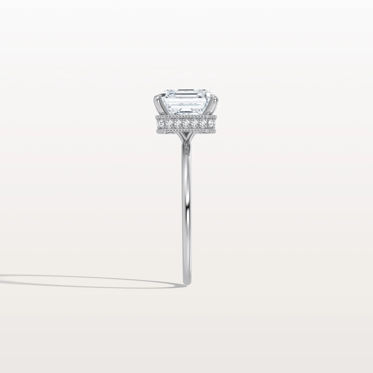 3CT Asscher Cut Lab Grown Diamond Ring With Basket Setting - Rings