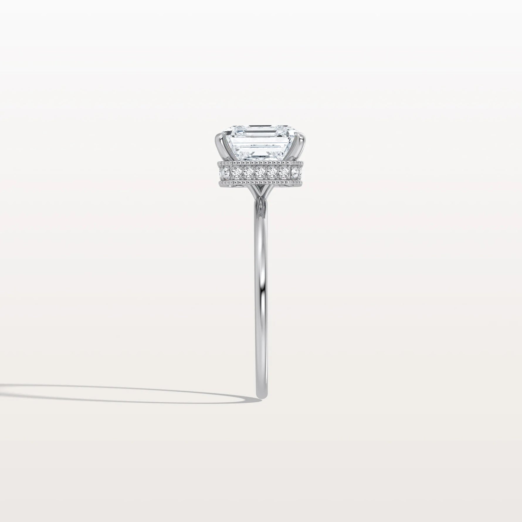 3CT Asscher Cut Lab Grown Diamond Ring With Basket Setting - Rings