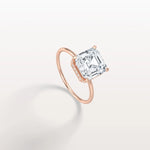 3CT Asscher Cut Lab Grown Diamond Ring With Basket Setting - Rings