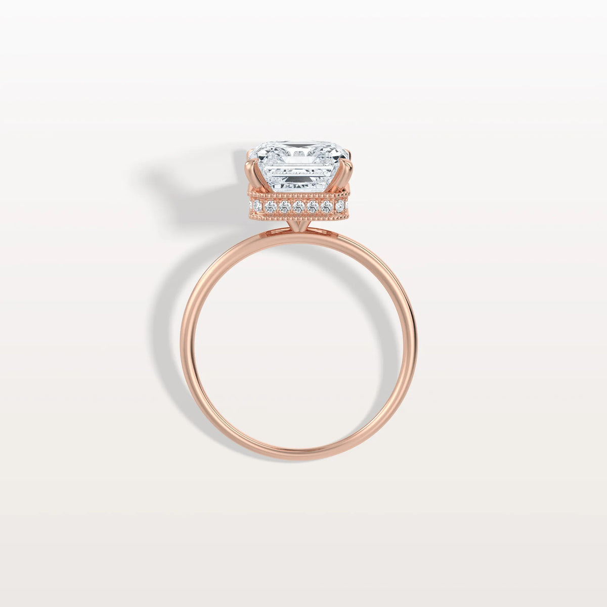 3CT Asscher Cut Lab Grown Diamond Ring With Basket Setting - Rings