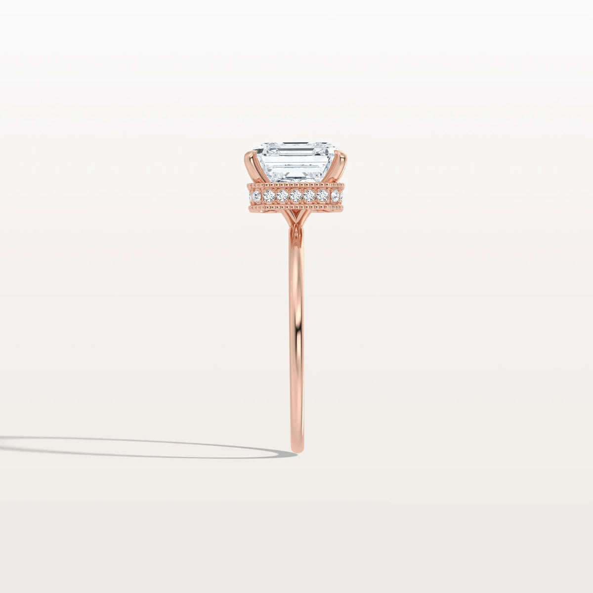 3CT Asscher Cut Lab Grown Diamond Ring With Basket Setting - Rings