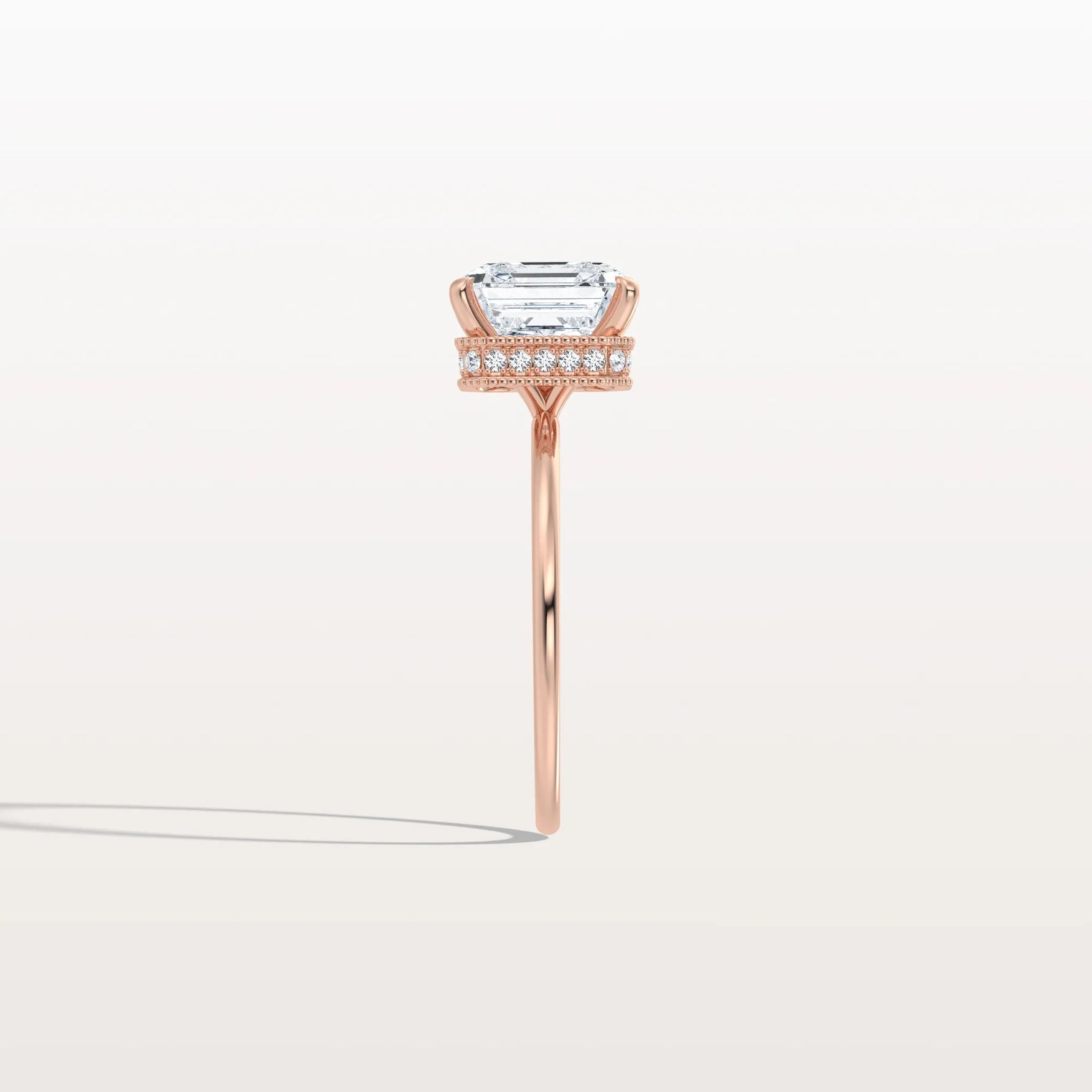 3CT Asscher Cut Lab Grown Diamond Ring With Basket Setting - Rings