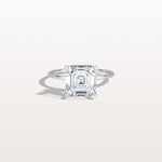 3CT Asscher Cut Lab Grown Diamond Ring With Basket Setting - Rings