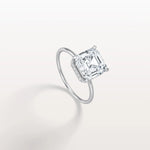 3CT Asscher Cut Lab Grown Diamond Ring With Basket Setting - Rings