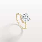 3CT Asscher Cut Lab Grown Diamond Ring With Basket Setting - Rings