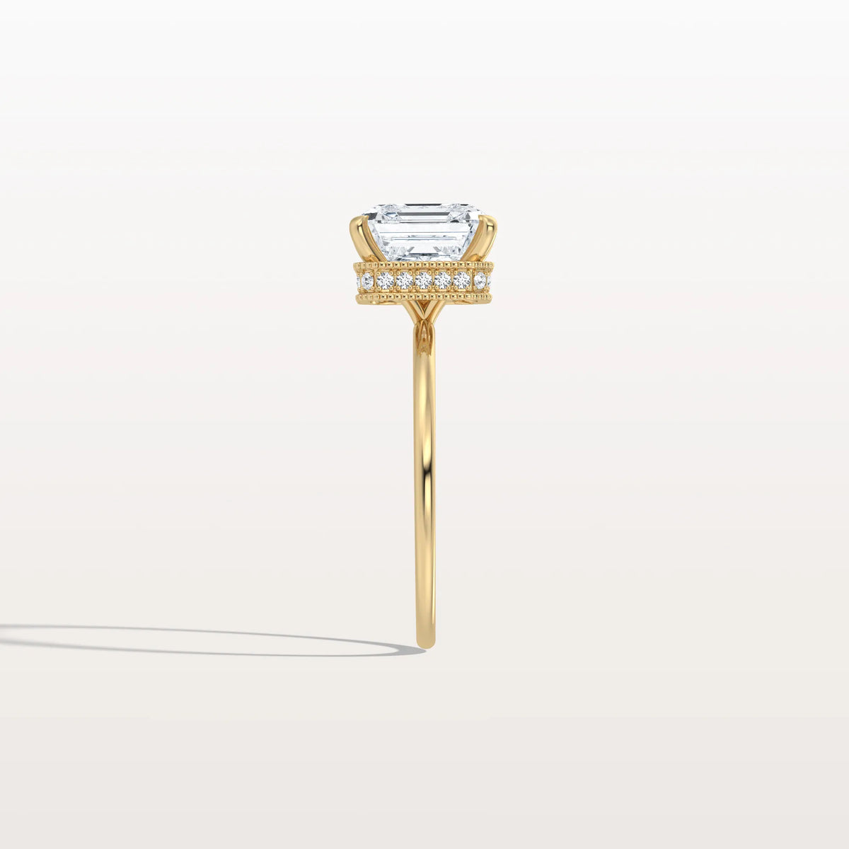 3CT Asscher Cut Lab Grown Diamond Ring With Basket Setting - Rings