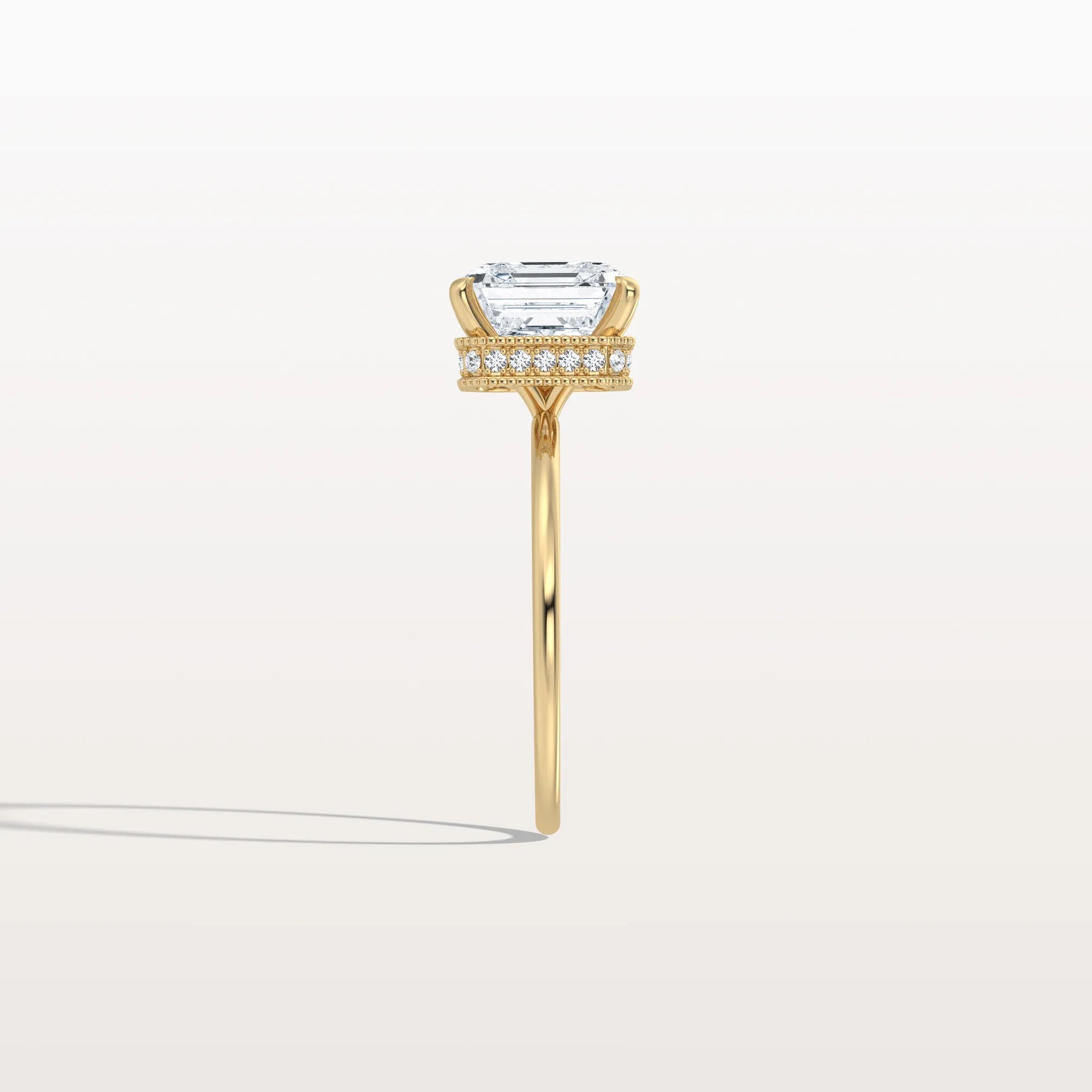 3CT Asscher Cut Lab Grown Diamond Ring With Basket Setting - Rings