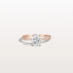 1CT Oval Cut Lab Diamond Twisted Engagement Ring In Solid Gold/Platinum - Rings